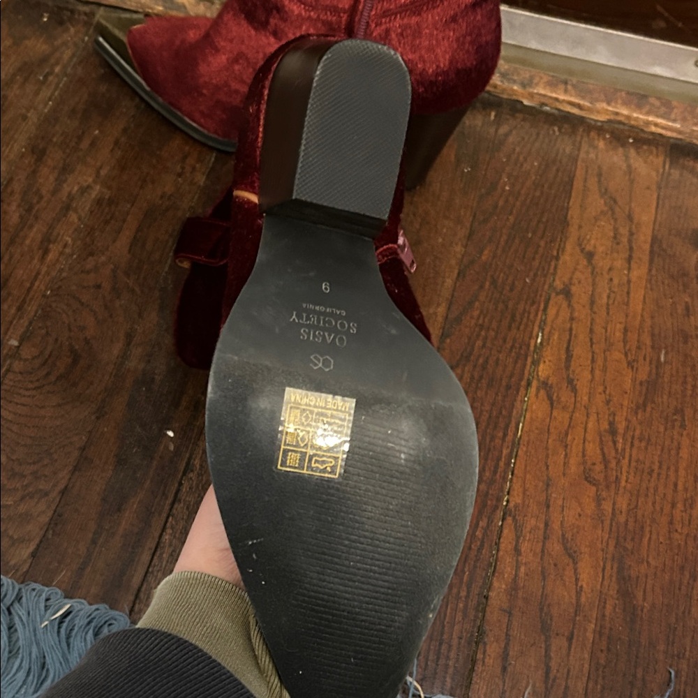 Oasis Society Red Western Ankle Boots Metal Toe Cap Size 9 - Picture 7 of 8